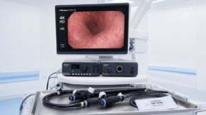 Полный комплект эндоскопической системы Olympus EVIS X1: видеопроцессор, источник света, монитор 4K и гибкие гастроскопы